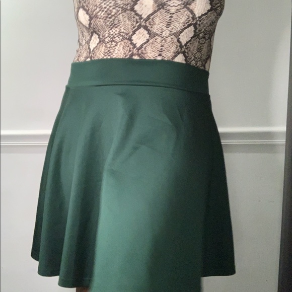 Hot Topic Dresses & Skirts - thanth hunter green skater skirt